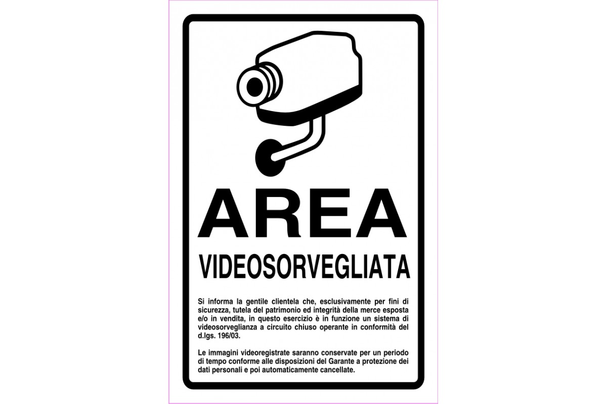 Adesivo 16x16cm Area Videosorvegliata - La Rilevazione è Effettuata Da - Foto 2